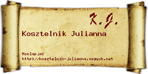 Kosztelnik Julianna névjegykártya